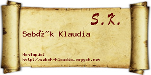 Sebők Klaudia névjegykártya